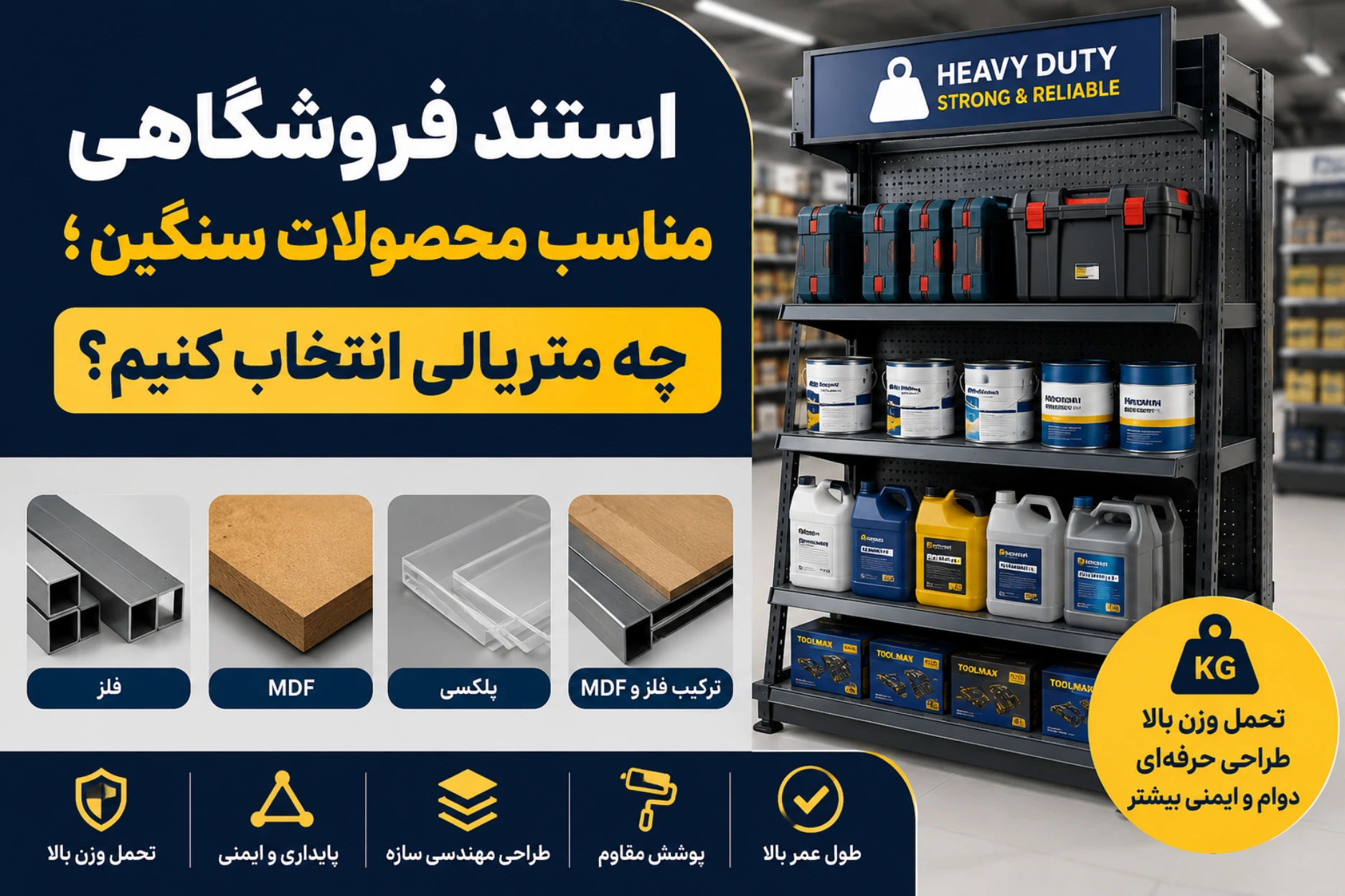 استند فروشگاهی مناسب محصولات سنگین