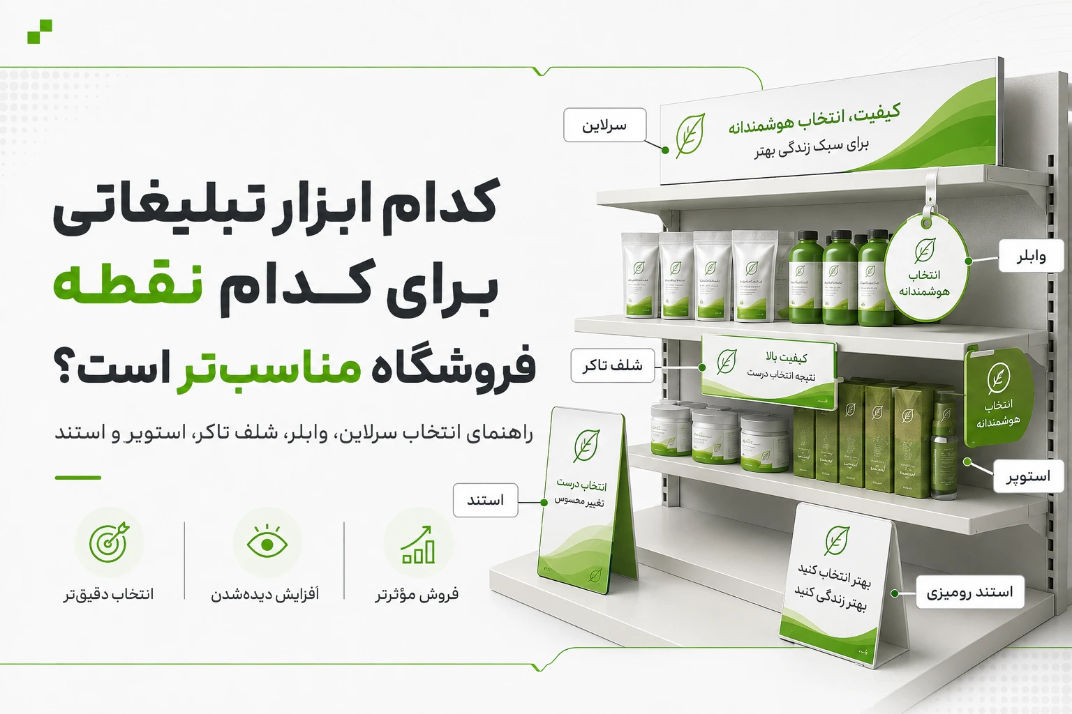 کدام ابزار تبلیغاتی برای کدام نقطه فروشگاه مناسب‌تر است